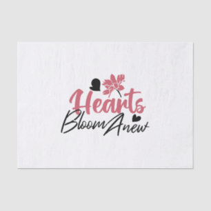 Papel De Seda Hearts Bloom Anew - citação Floral Inspiracional
