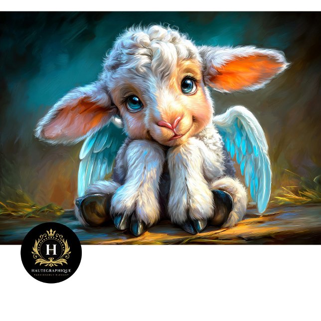 Papel De Seda Heavenly Winged Baby Lamb Angel Decoupage (Criador carregado)