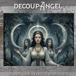 Papel De Seda Hecate Deusa de Cruzarias e a Decoupage da Lua