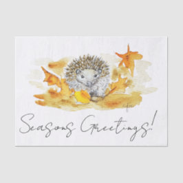 Papel De Seda Hedgehog In Fall Leaves