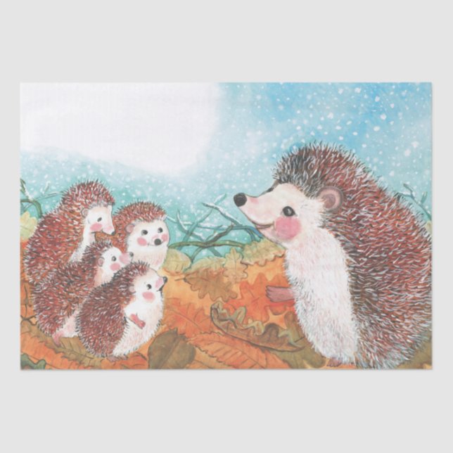 Papel De Seda Hedgehogs conversando entre si Ilustração (Frente )