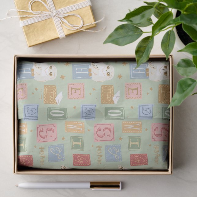 Papel De Seda Hedwig Post Letter Block Pattern (Presente)
