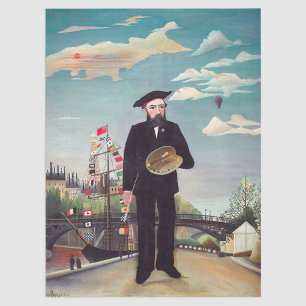 Papel De Seda Henri Rousseau - Autorretrato-Paisagem