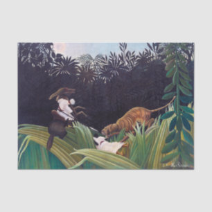 Papel De Seda Henri Rousseau - Escoteiros Atacados por um Tigre
