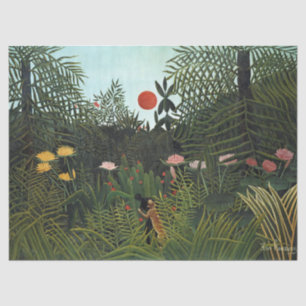 Papel De Seda Henri Rousseau Floresta Virgem com Sunset