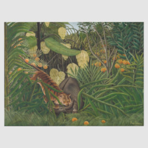 Papel De Seda Henri Rousseau - Luta entre Tigre e Búfalo