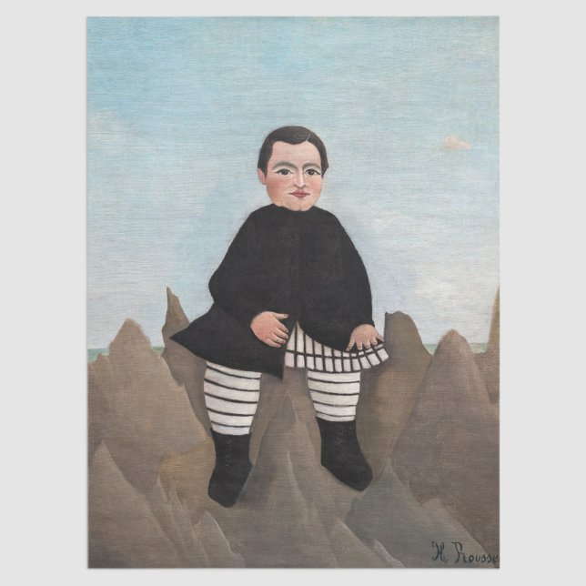 Papel De Seda Henri Rousseau - Menino nas Rochas (Criador carregado)