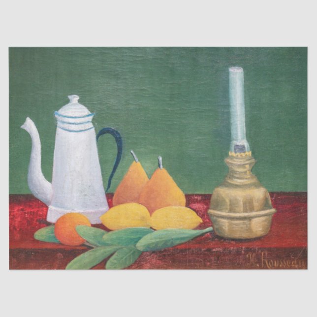 Papel De Seda Henri Rousseau - Natureza-Morta com Cafeteira (Frente )
