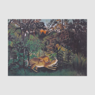 Papel De Seda Henri Rousseau - O Leão Faminto