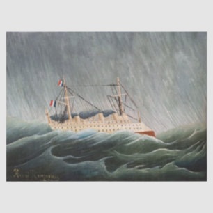 Papel De Seda Henri Rousseau - O Navio na Tempestade