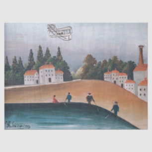 Papel De Seda Henri Rousseau - Os Pescadores e o Biplano
