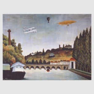 Papel De Seda Henri Rousseau - Ponte de Sèvres e colinas de Clam