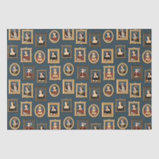 Papel De Seda Henrique VIII Seis Esposas Retratos em Frames Teal