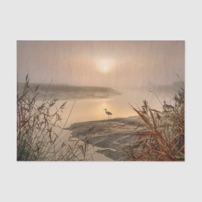 Papel De Seda Heron Heaven - Paisagem no lago (Frente )