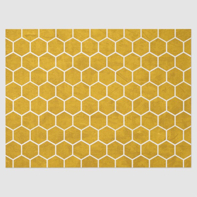 Papel De Seda Hexagonal Hexagonal Amarelo (Frente )