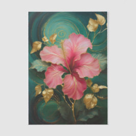 Papel De Seda Hibisco Tropical Flor singular Rosa Formal Florais