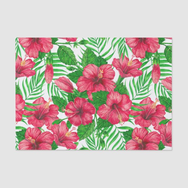 Papel De Seda Hibiscus e palmeiras (Frente )