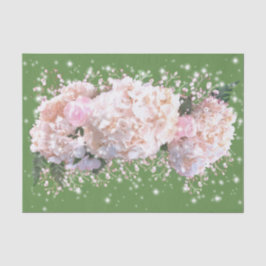 Papel De Seda Hidrampas brancas-romanas, cor-de-rosa, flores bra