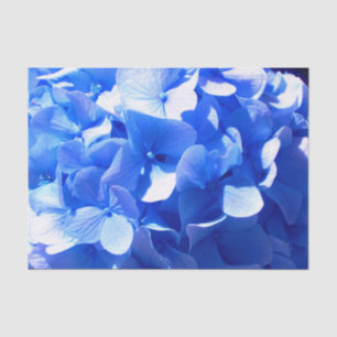 Papel De Seda Hídrangas azuis-florais elegantes-de-cobalto