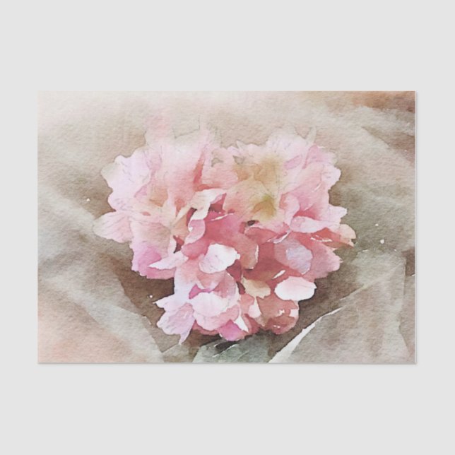 Papel De Seda Hidrangea Forma Cardíaca Vintage (Frente )