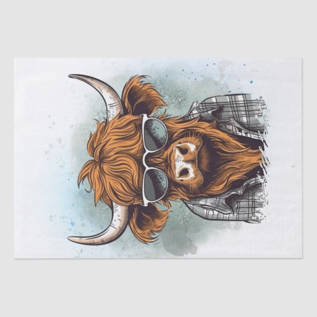Papel De Seda Highland Cow Bro Funny Highland Bull (Frente )