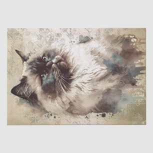 Papel De Seda Himalayan Cat Watercolor