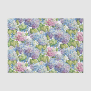 Papel De Seda Hipoteca Azul Cor-de-rosa no Padrão Floral Bloom
