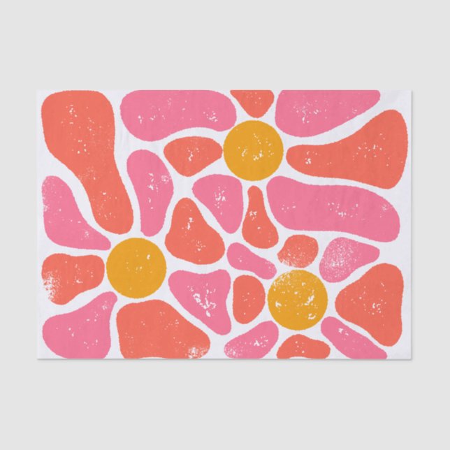 Papel De Seda Hippie de potência laranja e rosa da ventoinha ret (Frente )