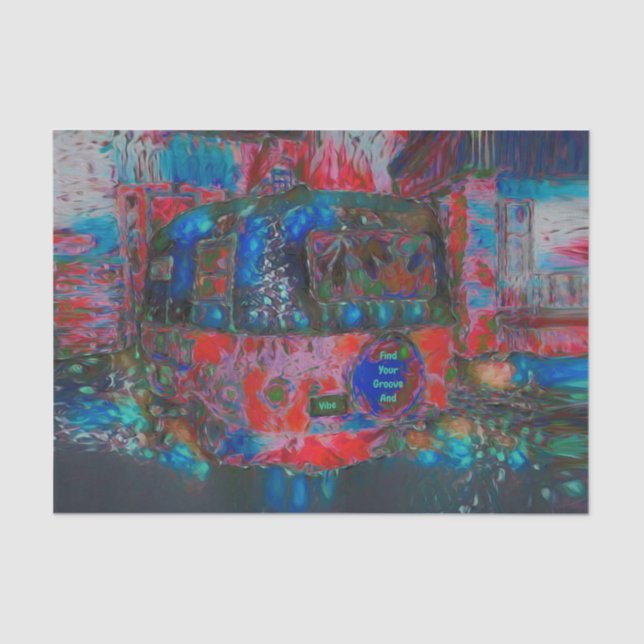 Papel De Seda Hippie De Retrô De Camper Encontre O Seu Groove E  (Frente )