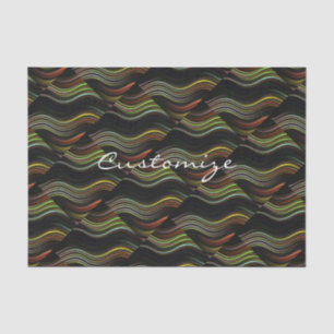 Papel De Seda Hippie ondulado dos anos 70 Groovy psicadélico