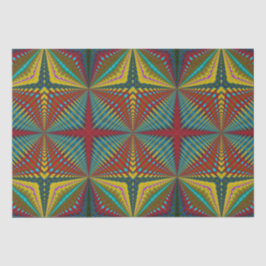 Papel De Seda Hippie Vermelho Azul Amarelo Verde Triquete Étnico