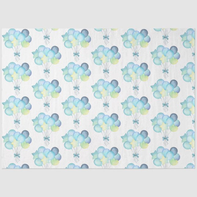 Papel De Seda Hippo Birthday - azul-macio (Frente )