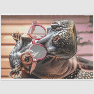 Papel De Seda Hipster Hippo Óculos Rosa Óculos Óculos Solares De