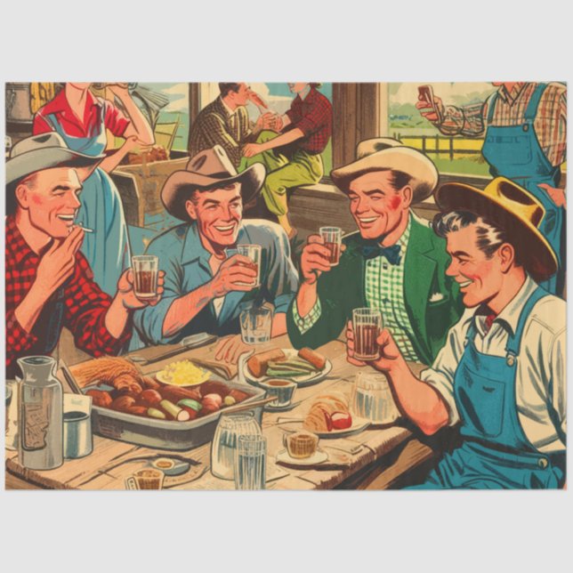 Papel De Seda Histórias em quadrinhos de cowboys retrorreflector (Frente )