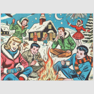 Papel De Seda Histórias em quadrinhos de inverno retrógradas