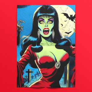 Papel De Seda Histórias em quadrinhos de mulheres de vampiro ret