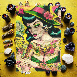 Papel De Seda Histórias em quadrinhos Retro de Bruxas Orientais