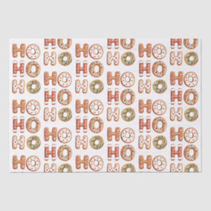 Papel De Seda Ho Ho Ho Gingerbird Cookie Natal