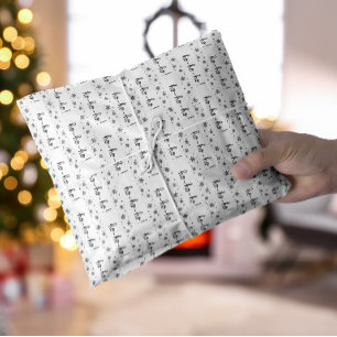 Papel De Seda Ho - Ho - Ho! Natal branco e preto