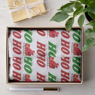 Papel De Seda Ho Ho Ho Papai Noel Trenó Natal tipografia