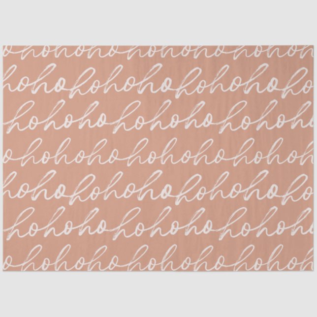 Papel De Seda Ho Ho Script Brown White Natal (Frente )