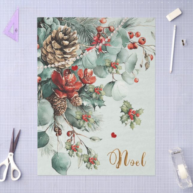 Papel De Seda Holiday Branches Tree Tissue Paper (Arte )