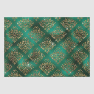 Papel De Seda Holiday Dourado Natal Metálico Damasco Elegante