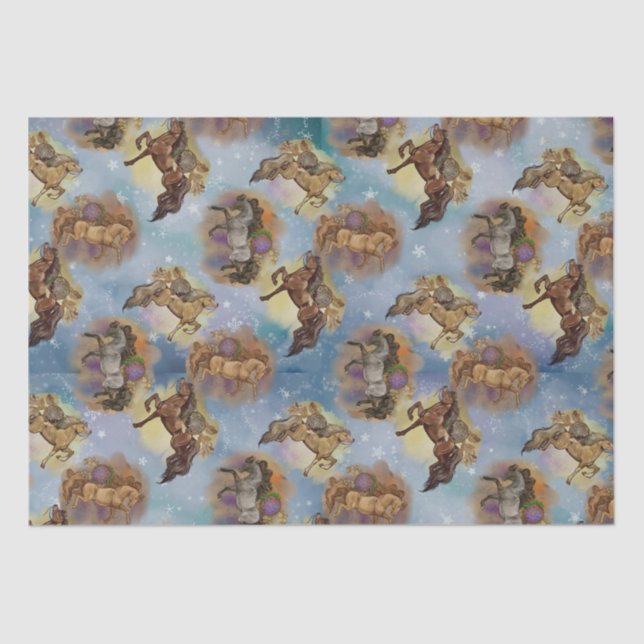 Papel De Seda Holiday Dreamcatcher Western Horses (Frente )