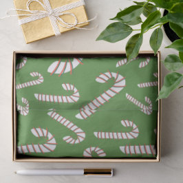 Papel De Seda Holiday Season Artística Candy Cane-Green