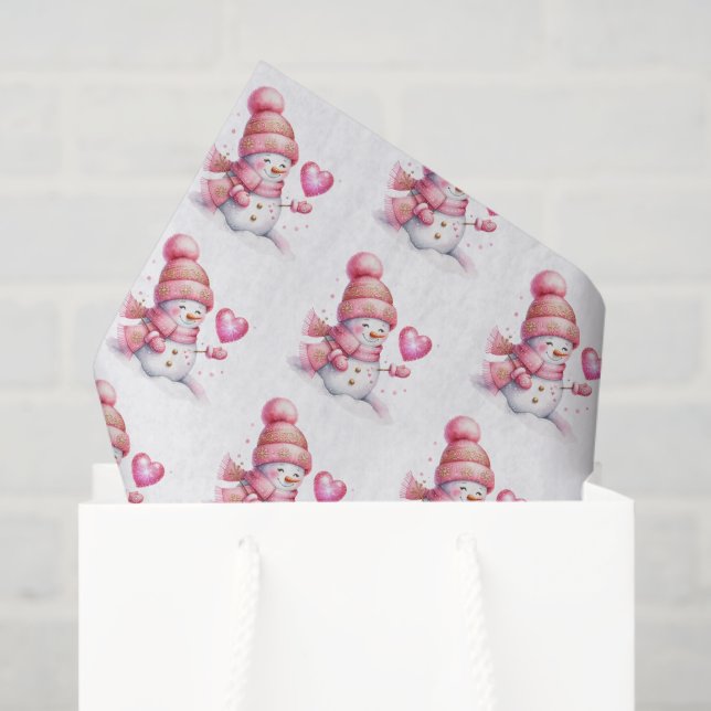 Papel De Seda Holiday Snowman Tissue Paper (Sacola de presentes)