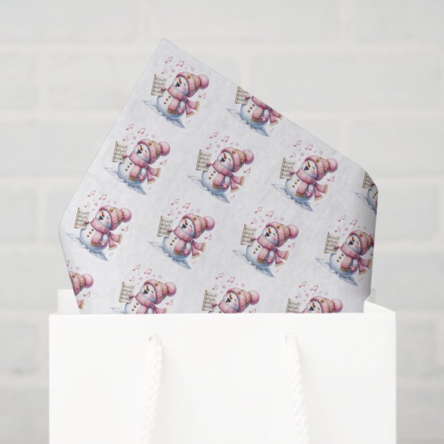 Papel De Seda Holiday Snowman Tissue Paper (Sacola de presentes)