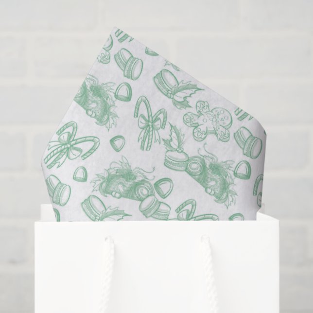 Papel De Seda Holiday Sweets- Mint (Sheer) (Sacola de presentes)