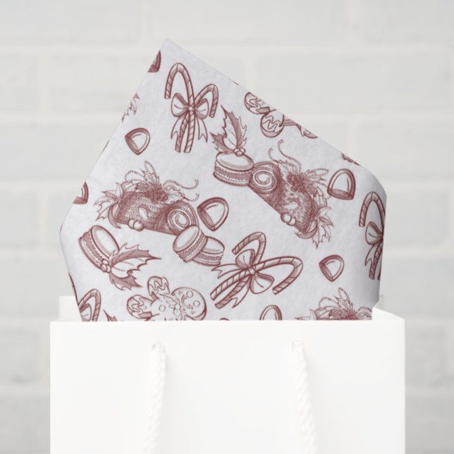 Papel De Seda Holiday Sweets- Peppermint (Sheer) (Sacola de presentes)