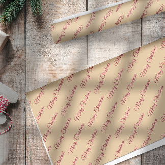 Papel De Seda Holly Berries Red on Gold Merry Christmas